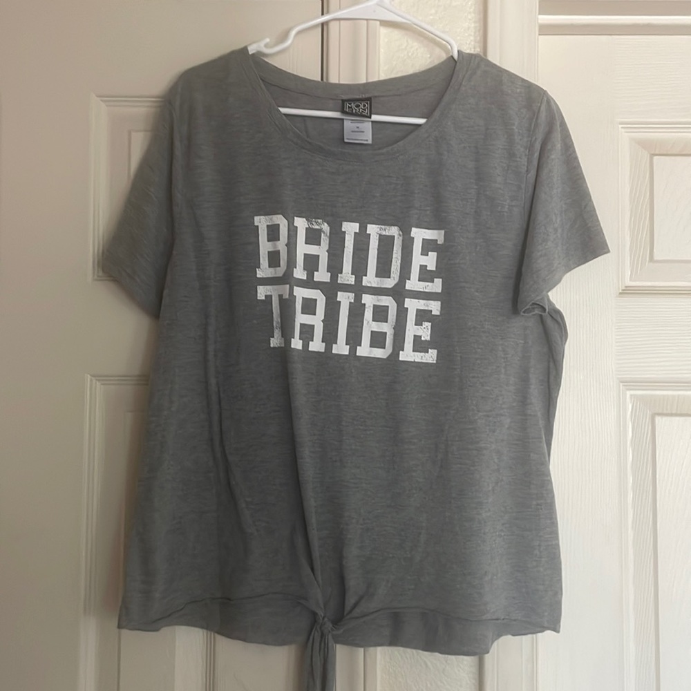 Women’s 1X “Bride Tribe” front tie tee